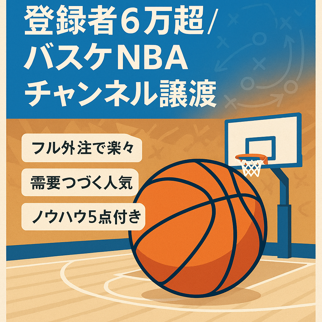 【完全外注可】YouTube登録者6万人超えのバスケ/NBAチャンネル譲渡【資産性高め】