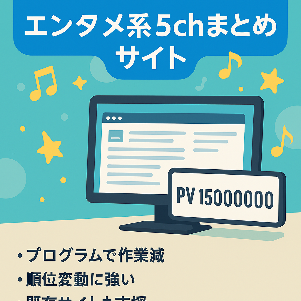 月間1500万PVのエンタメジャンルの特化型5chまとめサイト
