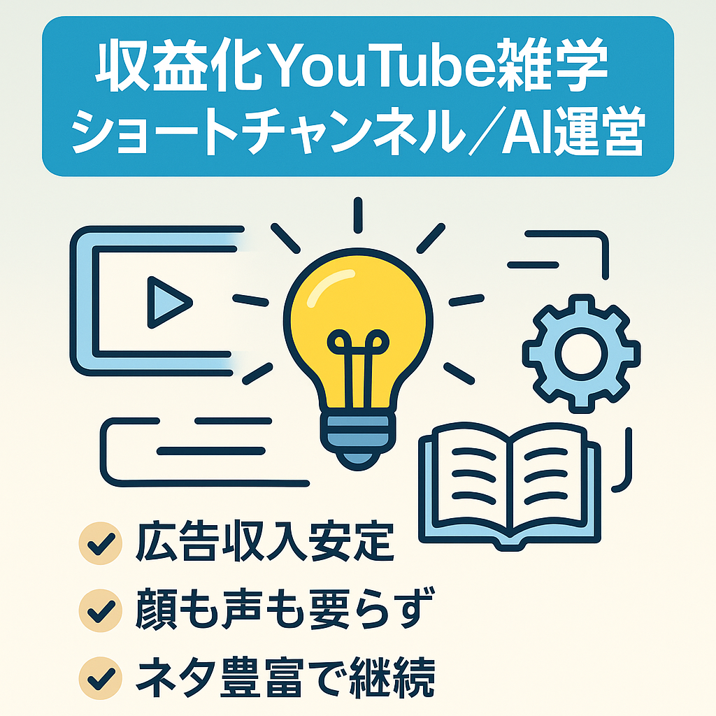 【収益化済み＆ネタが豊富】属人性なし！人気の雑学Youtubeショートチャンネル　AI生成　顔出し声出しなし