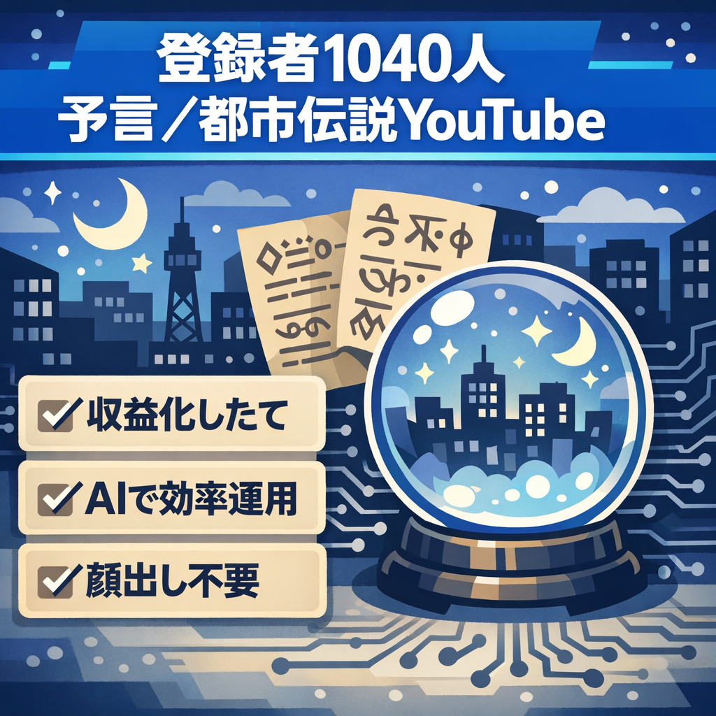 【収益化したてのチャンネル・登録者数1040人】都市伝説・予言YouTubeチャンネル