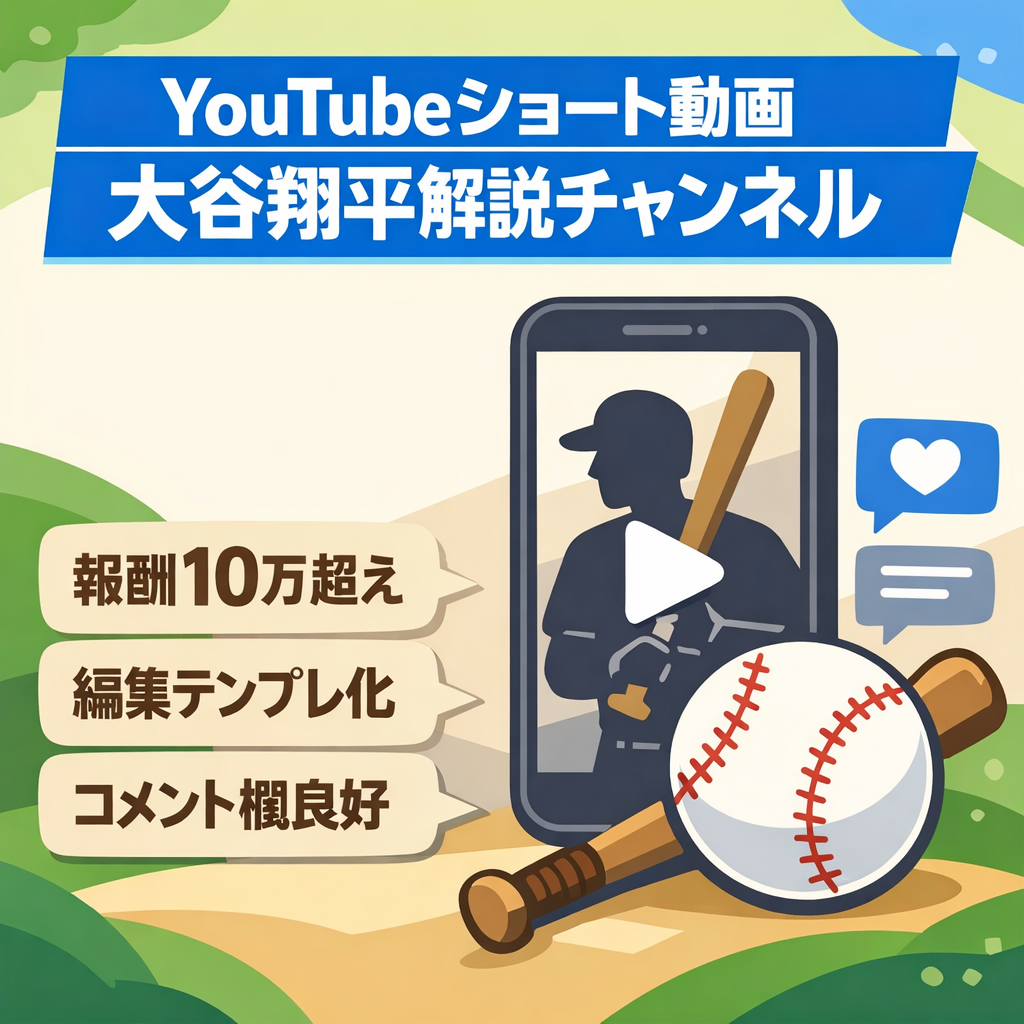 【報酬10万越え】YouTubeショート大谷翔平解説チャンネル
