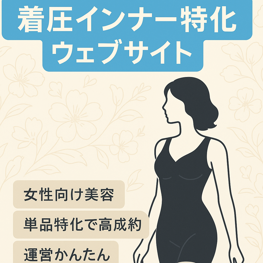 女性に人気の着圧インナー特定商品に特化したウェブサイト