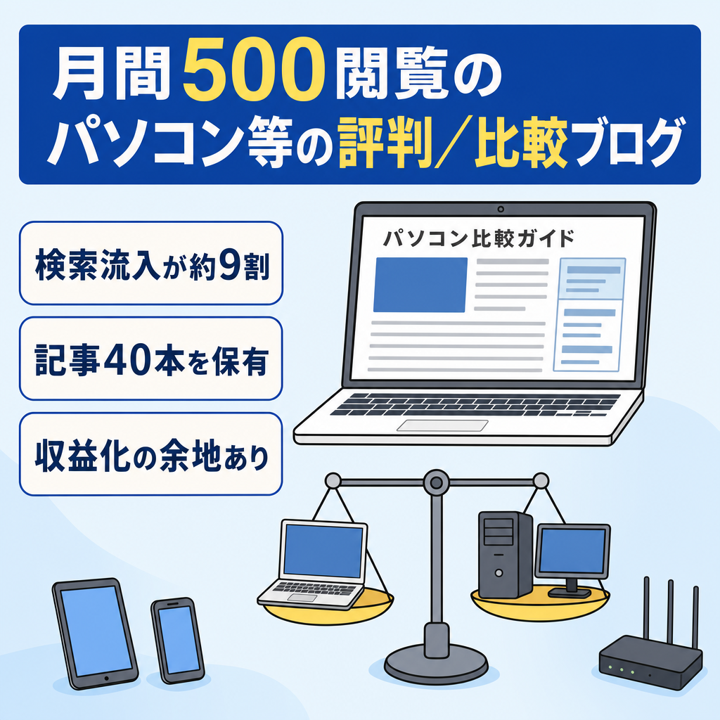 【月500PV・検索流入9割】PC・ガジェット・ソフトの評判/比較記事40本｜SWELL構築ブログ
