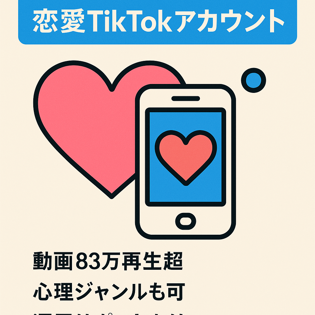 【直近60日間視聴回数83万回！フォロワー3500人越え！】恋愛系ティックトックアカウント