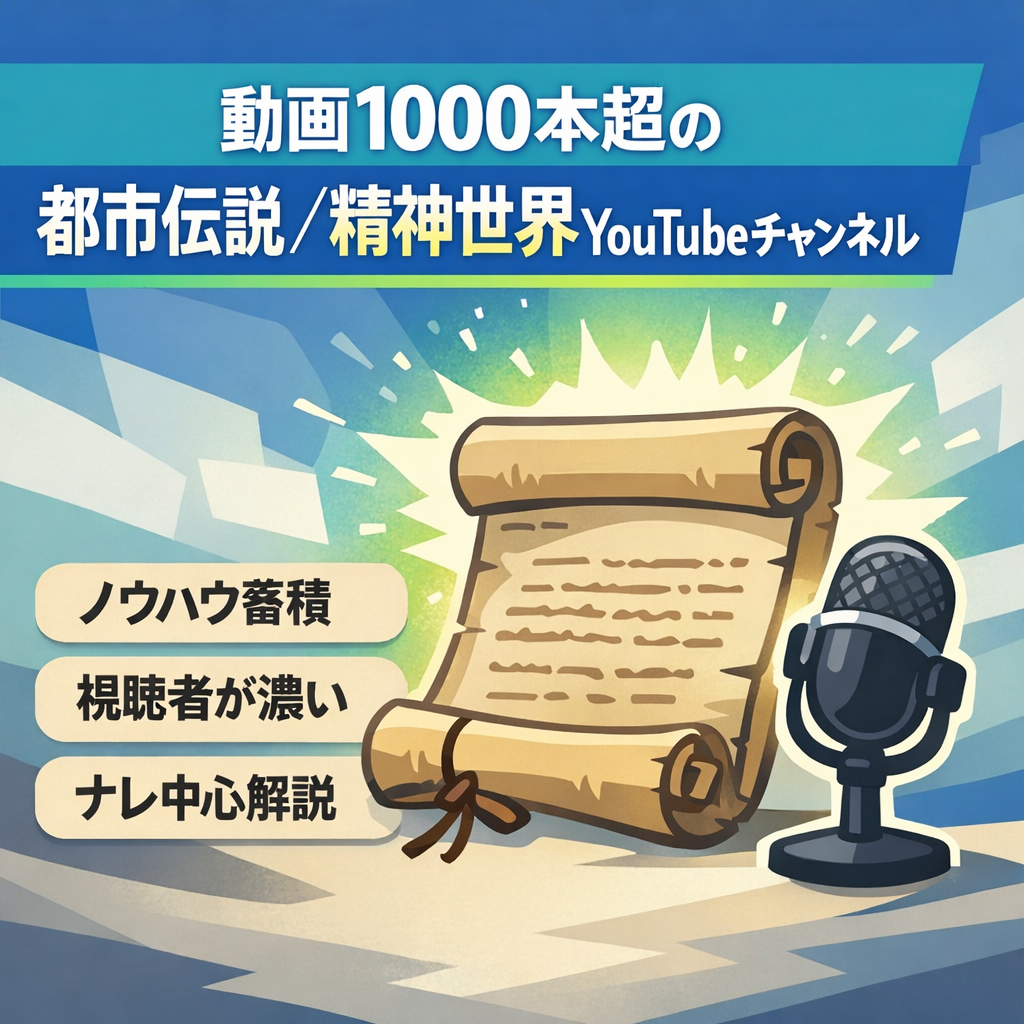 【投稿本数1000本以上】都市伝説・スピリチュアル系Youtubeチャンネル