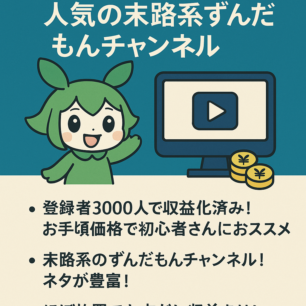 【登録者3000人超】人気の末路系ずんだもんチャンネル