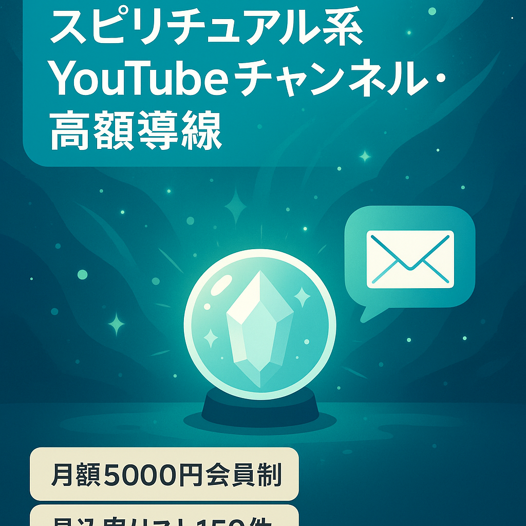 【スピリチュアル系YouTube3,800人】５万円以上のコンテンツ販売実績・仕組み化メールとリストセット