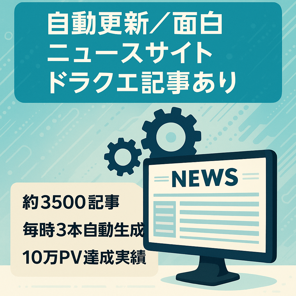 【自動更新システム導入済み】面白ニュース紹介サイト！ドラクエ情報記事あり