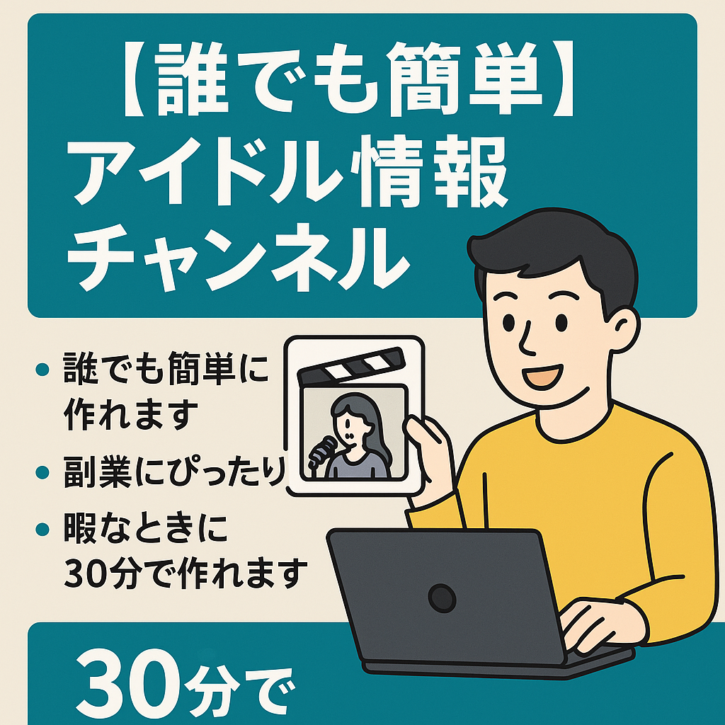 【誰でも簡単】アイドルに関する情報や話題を公開チャンネル【30分で1動画作れる】