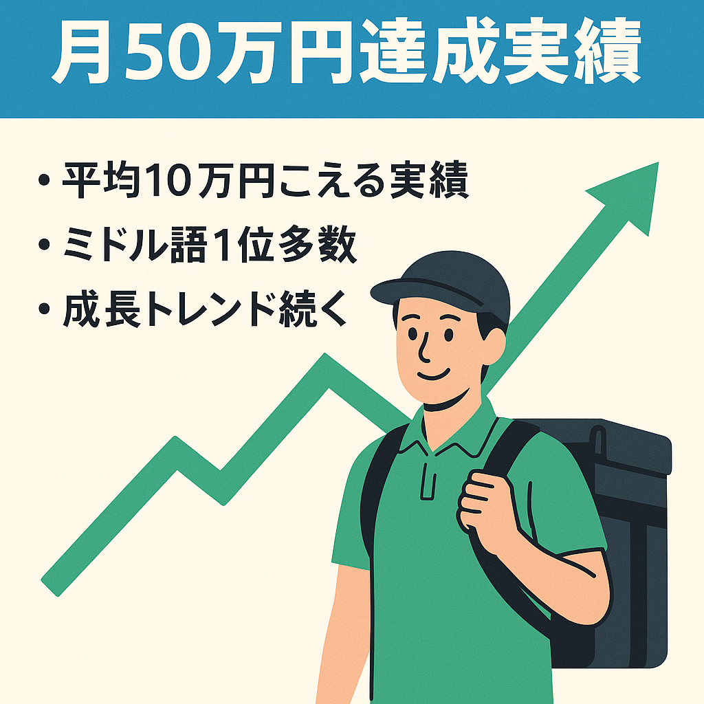【過去に月50万・先月12万超】フードデリバリーサービス・配達員のサイト