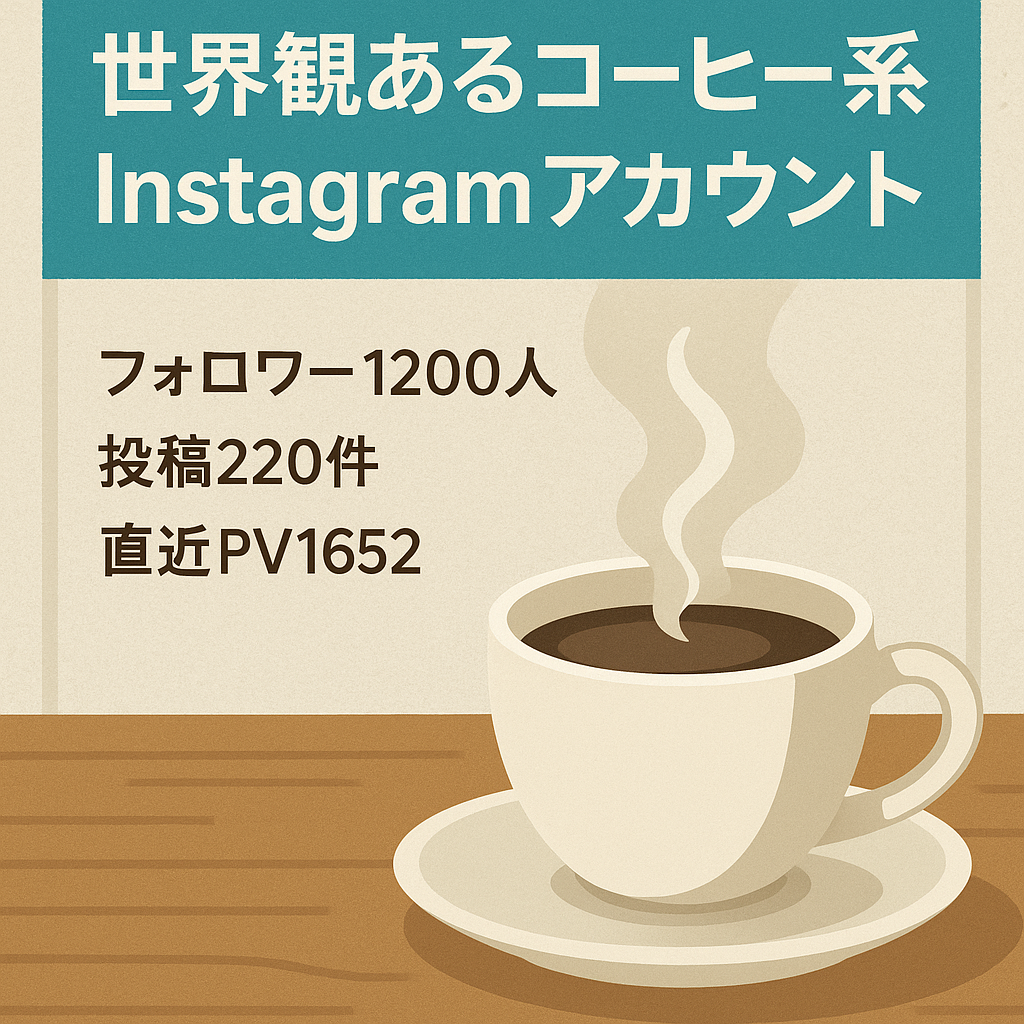 【コーヒー好き必見】世界観あるコーヒー系Instagramアカウント｜投稿220件・PR実績あり・フォロワー1200人