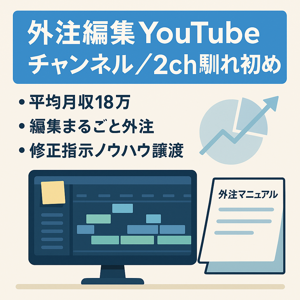 【平均月収18万・最高23万】動画編集完全外注！2ch馴れ初め系【品質重視の指示出し・修正ノウハウ全譲渡】