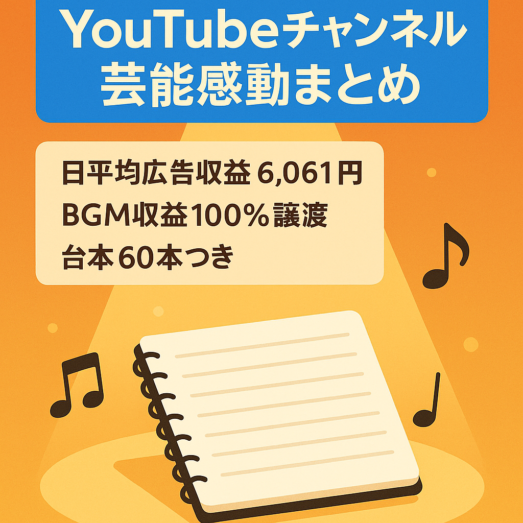 【月利20万円狙えます！】台本60本プレゼント◎BGM100%譲渡可能 / 再現性◎ / 伸びてるジャンルです！ / 非属人芸能感動エピソードまとめ
