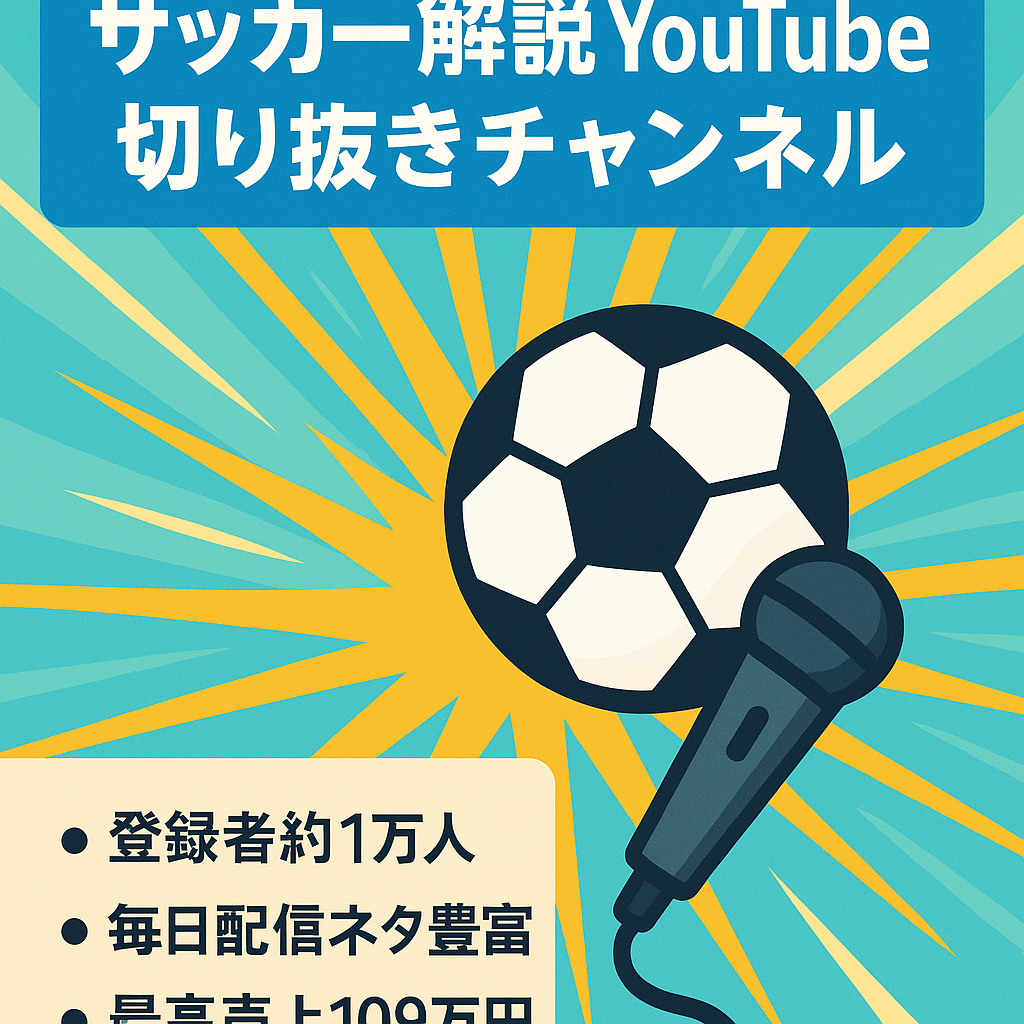 【月間最高売上109万円】スポーツ解説系YouTube切り抜きチャンネル