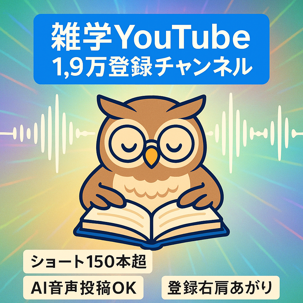 【チャンネル登録者数1.9万人以上】AI音声でも投稿可能雑学まとめチャンネル