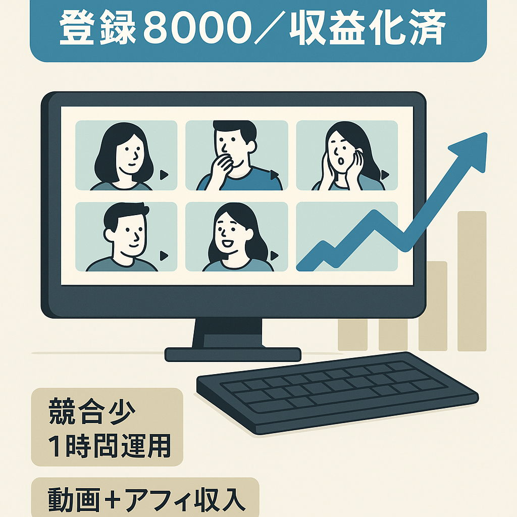 【収益化済み！登録者8000人超え】大人向けの反応集チャンネル 8月17日時点で収益9万円！