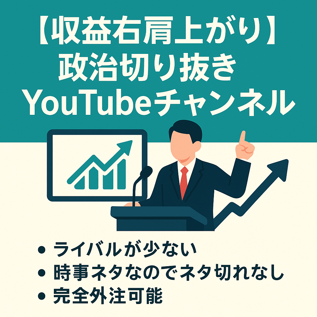 【収益右肩上がり】政治切り抜きYoutubeチャンネル【属人性なし】