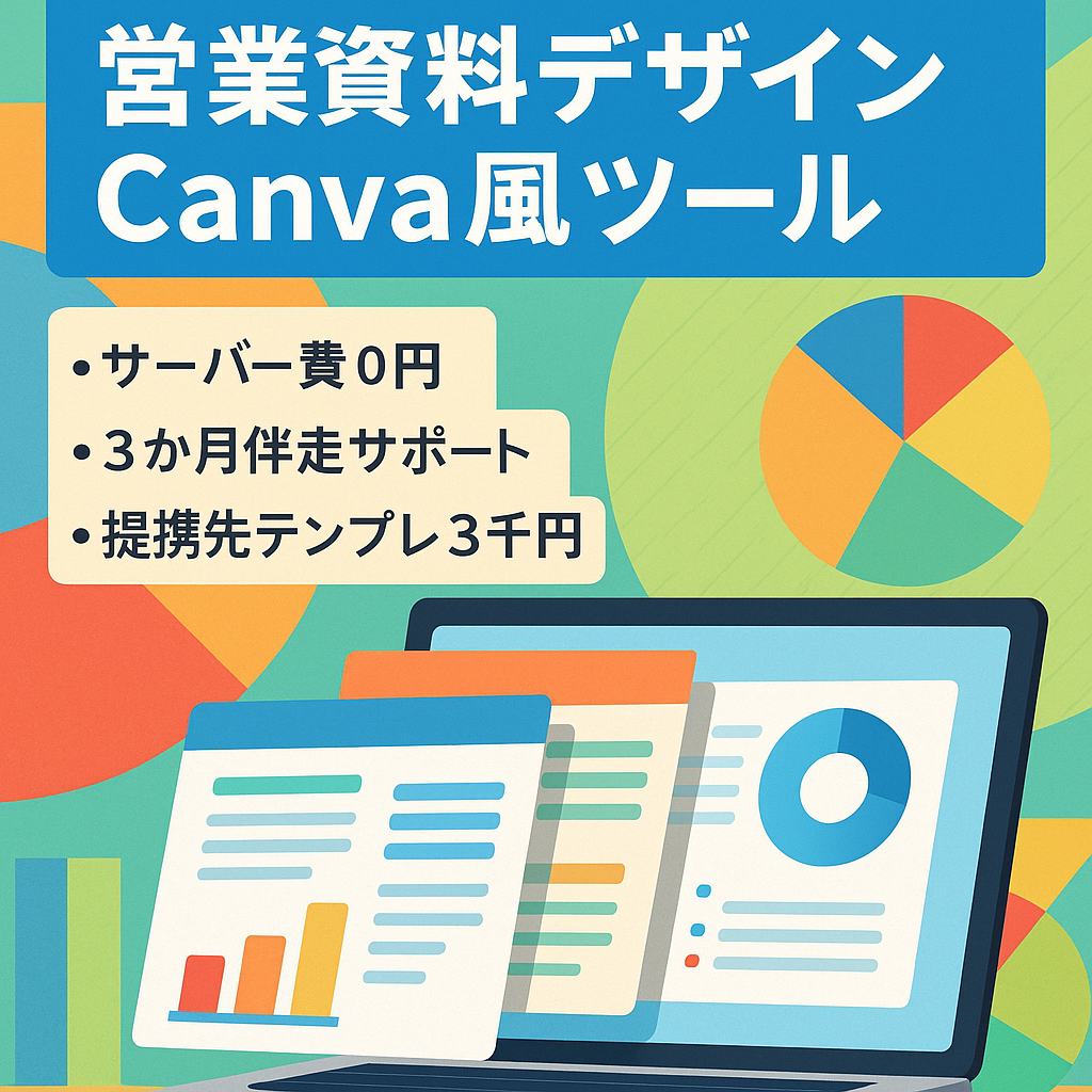 【営業資料特化のCanva】営業資料のデザイン化を簡単にできる支援ツール、ご興味のある方は気軽にお問い合わせください。