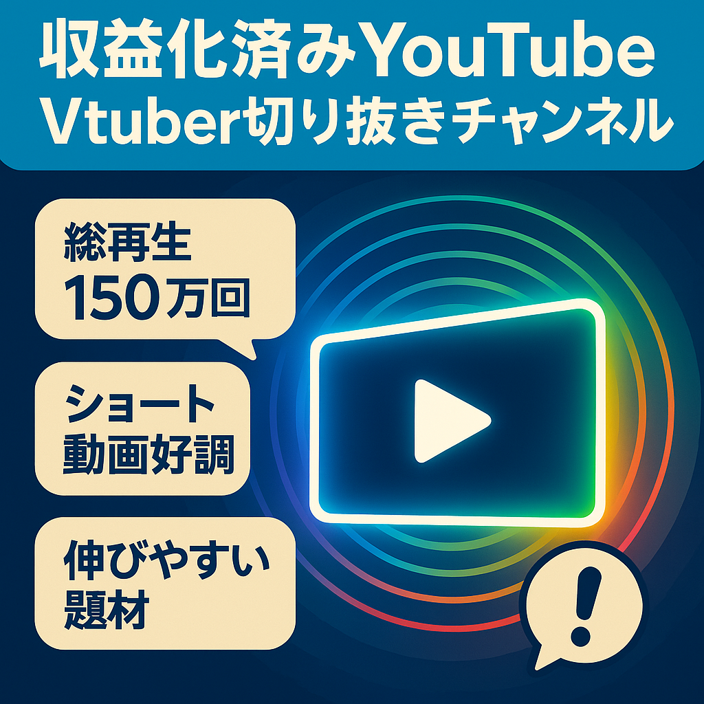 【収益化済み！】【総再生回数1,500,000回】Vtuber切り抜きch.  『コンテンツ内容から再生回数が稼ぎやすい！』