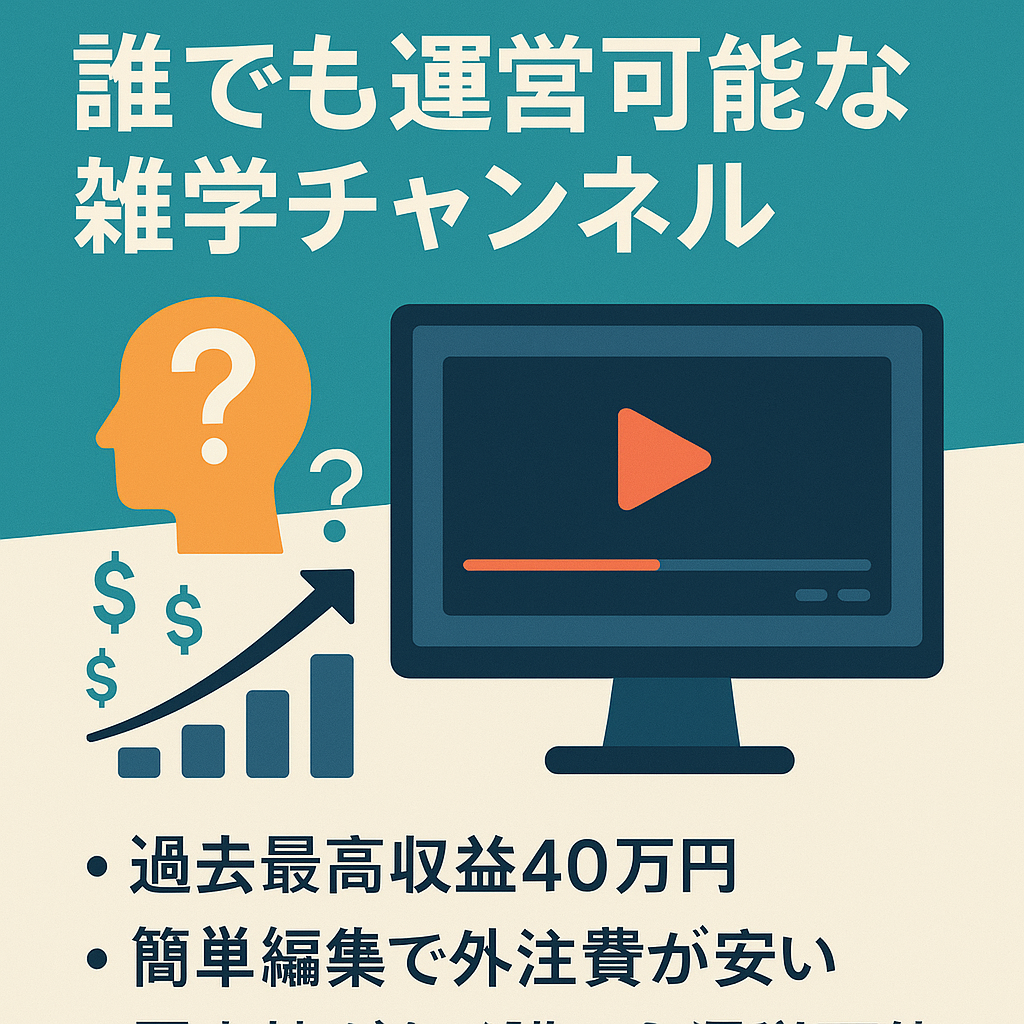【最高収益４０万円超え】誰でも運営可能な雑学チャンネル