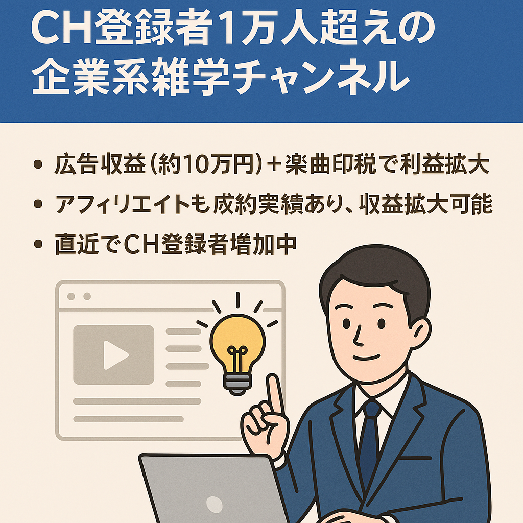 【YouTubeショートのみ：最高月収37万円超え】CH登録者1万人超えの企業系雑学チャンネル