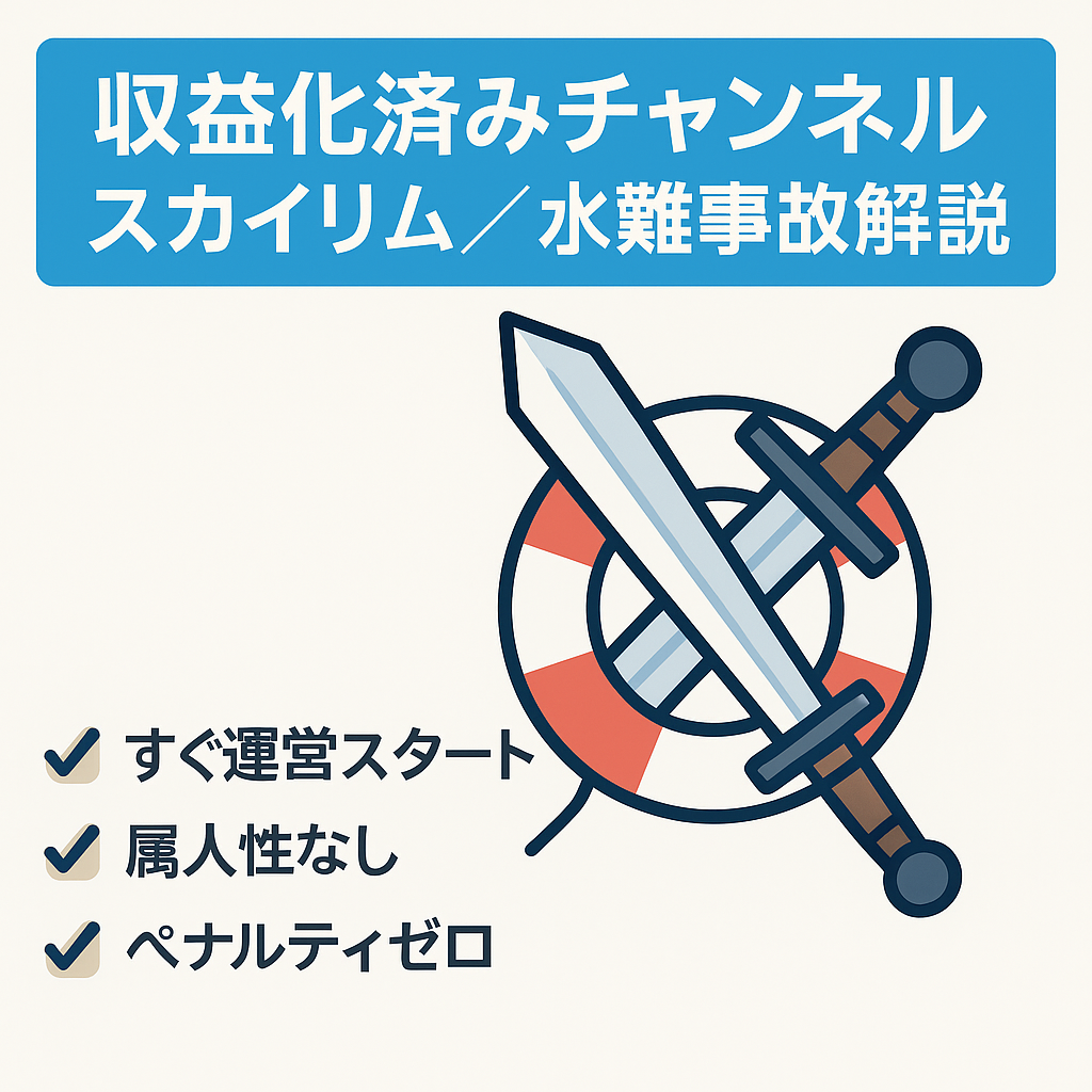 【収益化済みチャンネル】スカイリム解説→水難事故ゆっくり解説チャンネル