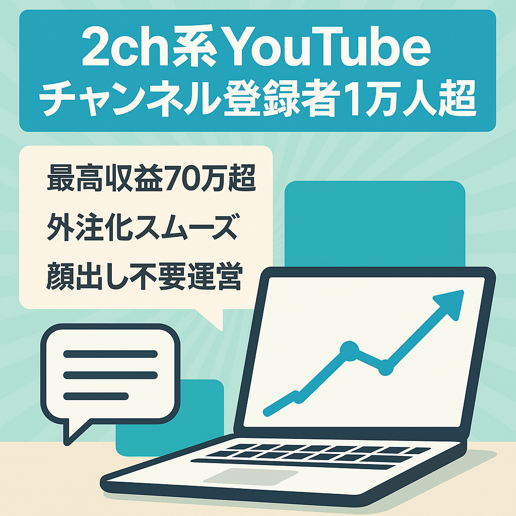 【チャンネル登録者数1万人 以上】2ch系のYouTube動画【外注可能】