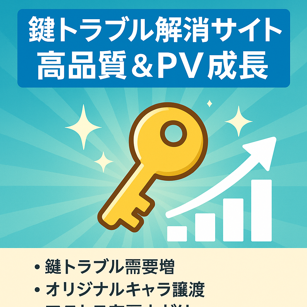 【鍵のトラブル解消サイト】高いクオリティ＆オリジナルキャラ、PVも右肩上がり！