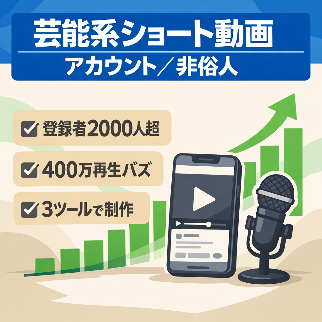 登録者2000人超・400万バズ実績あり芸能系非俗人系収益化前