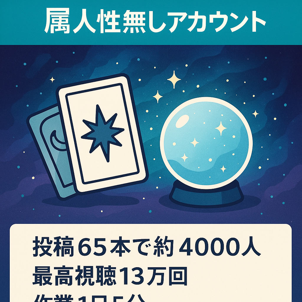 【YouTube3900人】属人性無し・運用が簡単な占いアカウントです