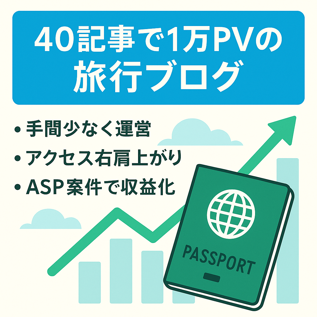 【良記事×信頼の旅行系サイト】たった40記事で1万PV！掲載施設から高評価のブログ