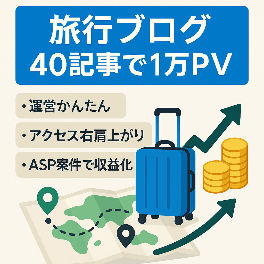 【良記事×信頼の旅行系サイト】たった40記事で1万PV！掲載施設から高評価のブログ