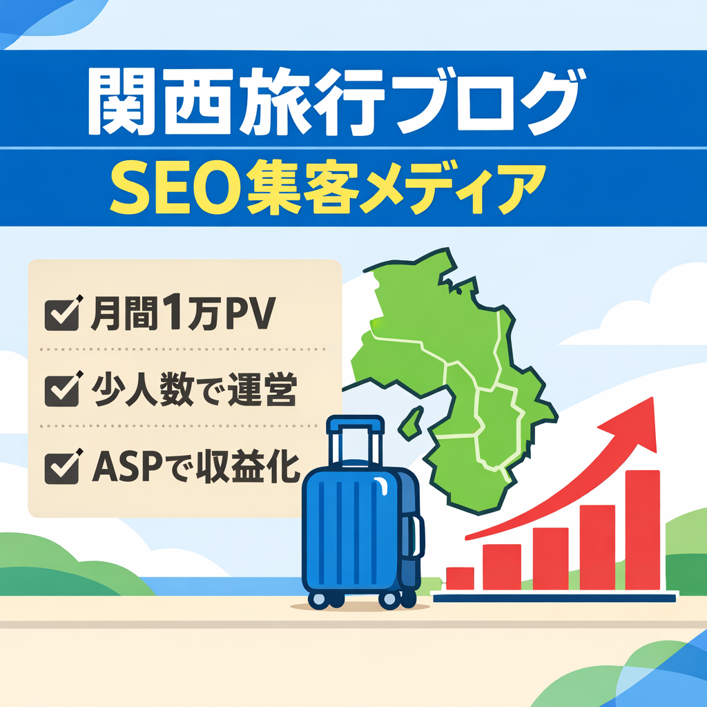 【良記事×旅行系サイト】関西旅行ジャンル特化｜SEO評価良好・集客メディア