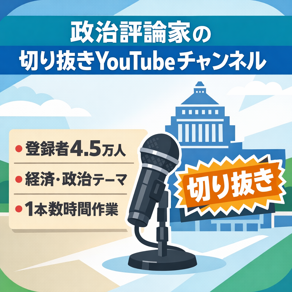 【登録者4.5万超】大物政治評論家の切り抜きYouTubeチャンネル