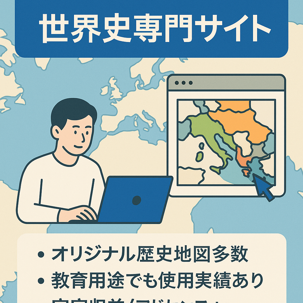 【月収益約3万円】オリジナル歴史地図多数掲載・世界史専門サイト