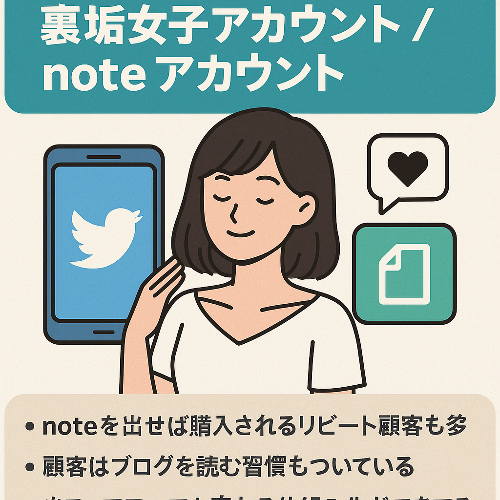 【売り上げ約37万円】X(Twitter)裏垢女子アカウント/note2アカウント＋記事も写真も譲渡【リピートで売れるファン化済み】
