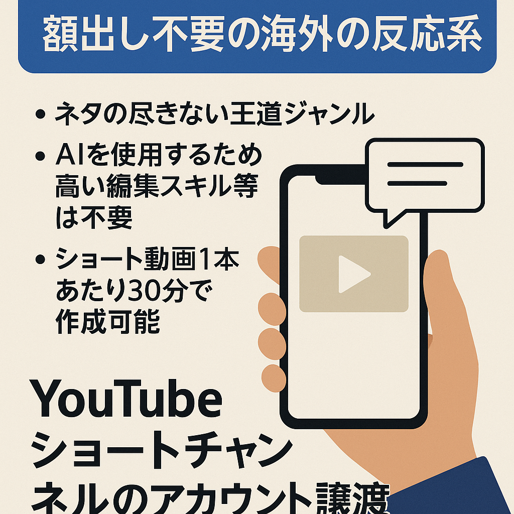 【チャンネル登録9500人超｜最高再生回数100万回再生超え】顔出し不要の海外の反応（日本称賛系）You Tubeショートチャンネルのアカウント譲渡（値段交渉承ります）