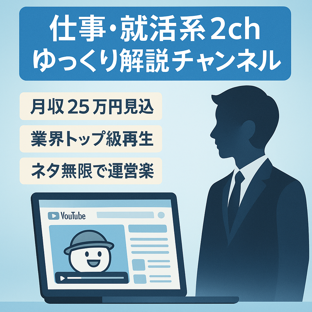 【月収25万円】仕事・就活系特化の2chゆっくり解説チャンネル！登録者・再生回数ともに業界トップ！