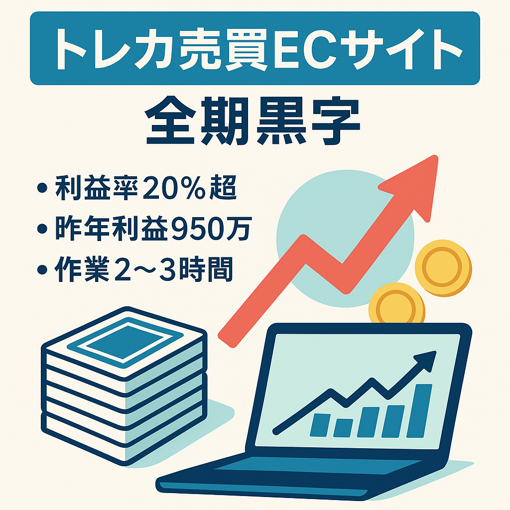 【全期黒字・昨年＋950万円】トレーディングカード　販売・買取　ECサイト《自走・副業可》実績多数