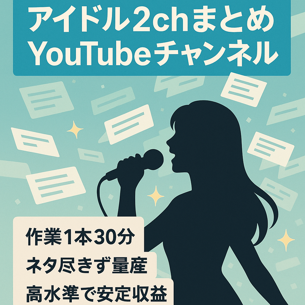 【仕組化・大量生産可能】アイドルの2chまとめ系YouTubeチャンネル