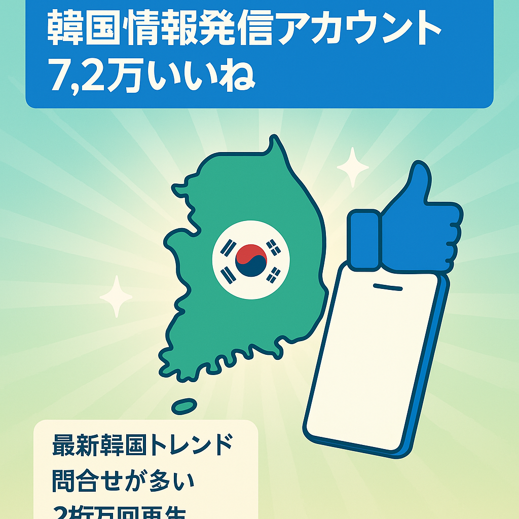 韓国情報発信アカウント97.2%日本人34歳以下55%合計7.2万いいね