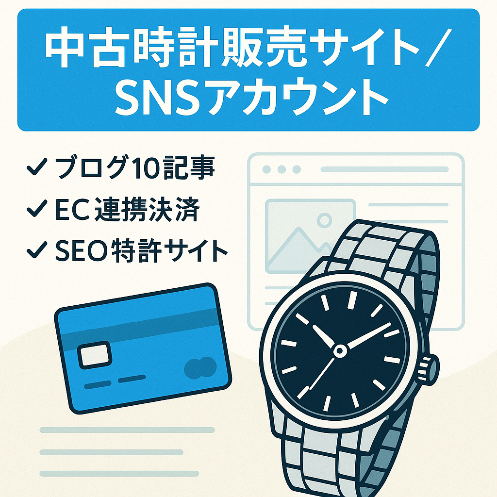 中古時計販売サイト・SNSアカウント（ECサイトと連携して決済可能）