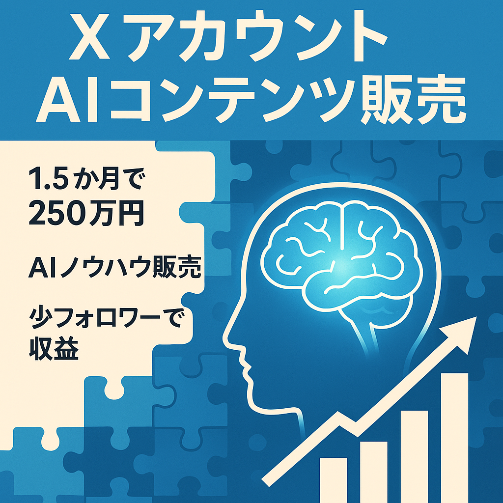 【X（Twitter）にてAI関連アカウント】コンテンツ&コンサル販売にて短期間で成果ありアカウント