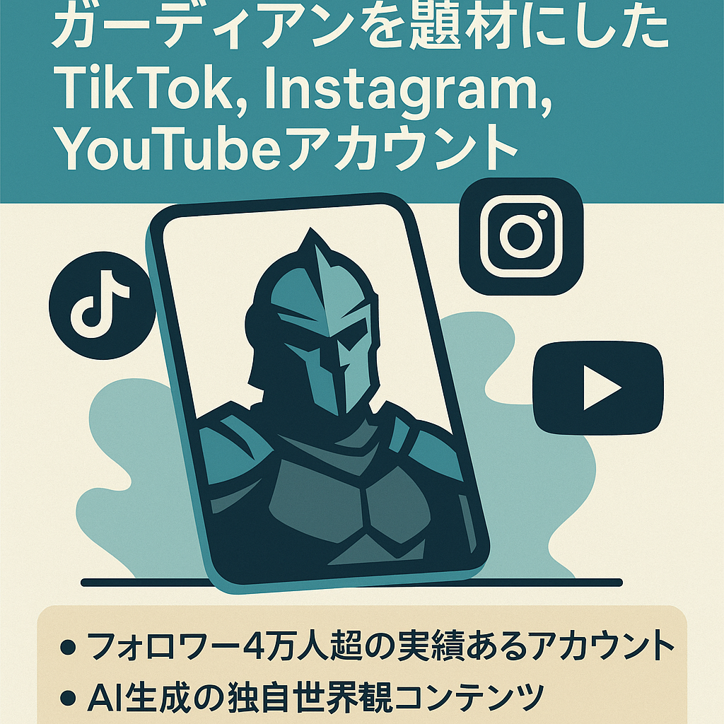 【生成AI】フォロワー40,000人！ガーディアンを題材にしたTikTok、Instagram、YouTubeアカウント