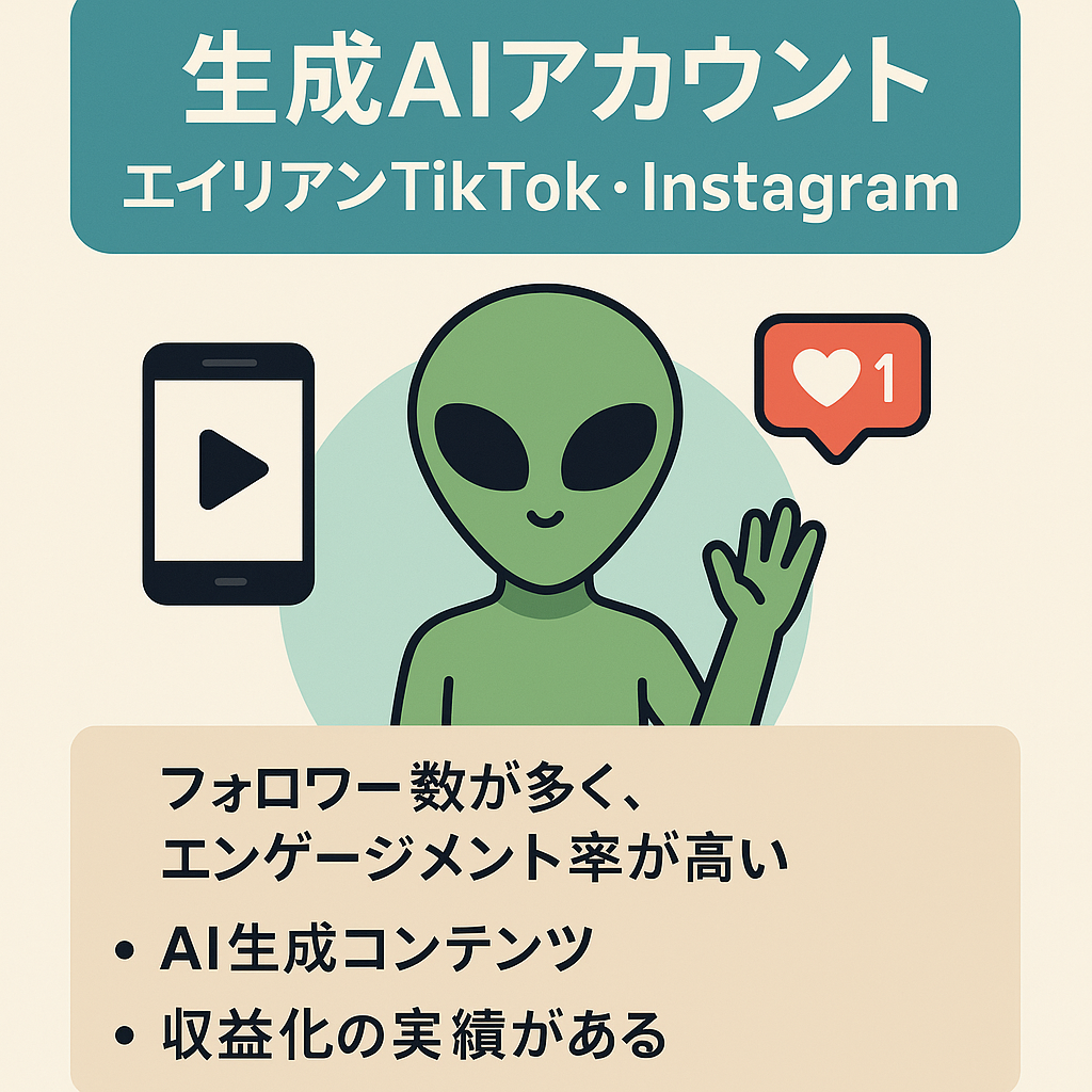 【生成AIアカウント】エイリアンを題材にしたTikTok、Instagramアカウント