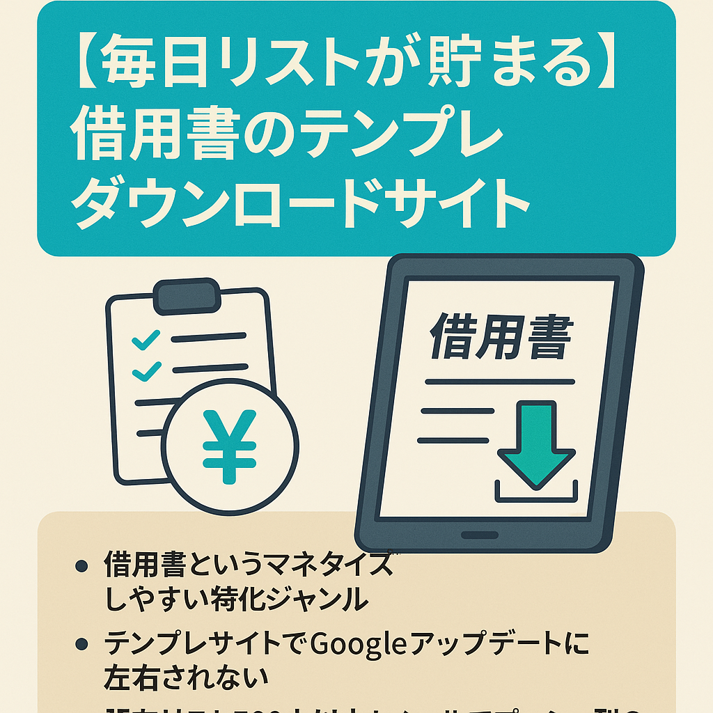 毎日リストが貯まる借用書のテンプレダウンロードサイト。