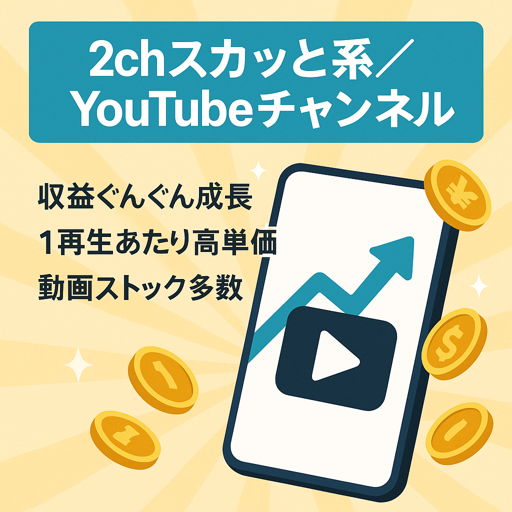 【2024年6月¥406,352】2chスカッと系YouTubeチャンネル【早いもの勝ち/最終値下げ】