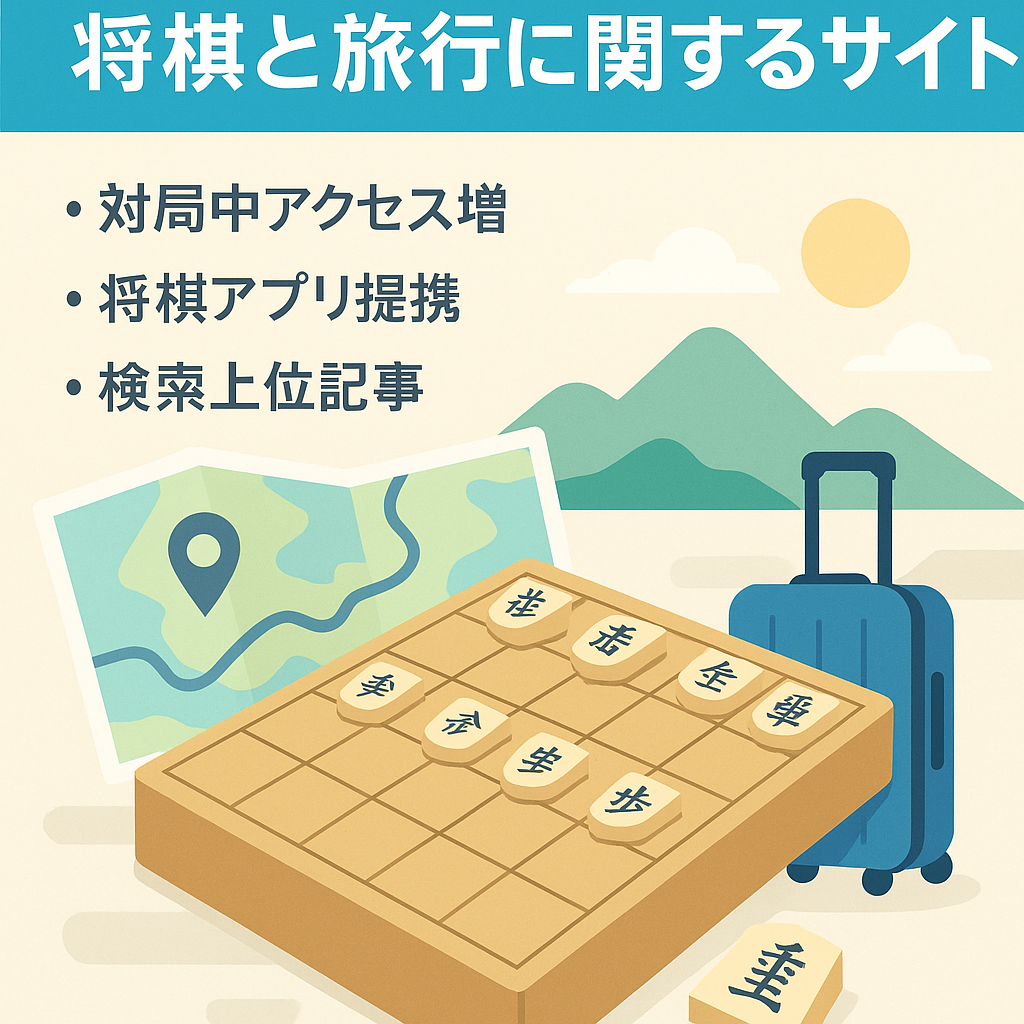 【将棋対局期間にアクセスUP！】将棋と旅行に関するサイト
