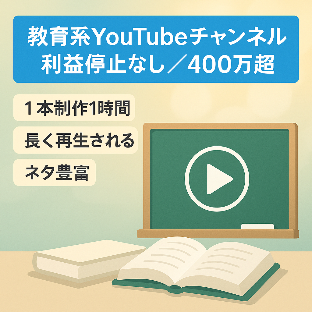 【収益停止なし】運営1年以上で収益400万円越えの教育系YouTubeチャンネル