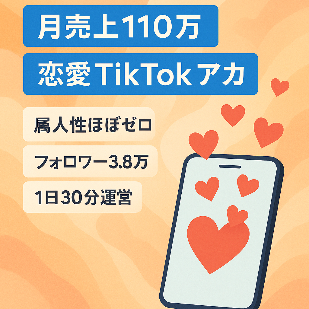 【月売上110万】属人生の低い恋愛アカウント（恋愛系）